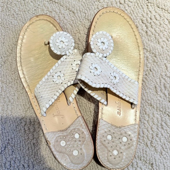 Jack Rogers Tan & White Sandals - Picture 2 of 4